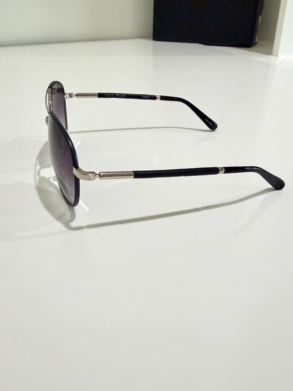 NWT The Row x Linda Farrow Leather Aviator Sunglasses Full Boutique Set - Picture 11 of 16
